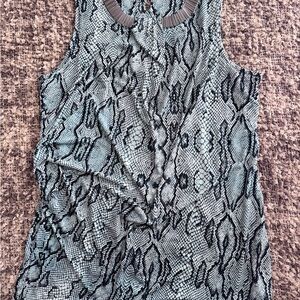 Alfani Black and Blue Sleeveless Tank Top with Peter Pan Collar